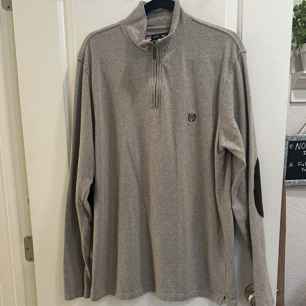 Chaps Heather Brown Quarter-Zip Pullover Shirt Large